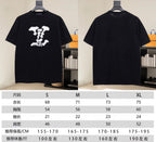 Louis Vuitton black short-sleeve T-shirt shown front and back, crew-neck style