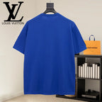 Blue short-sleeve crewneck T-shirt, back view
