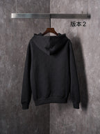 Black Dior long-sleeve hoodie with hood and full back view