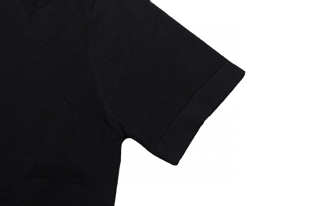 Louis Vuitton black short-sleeve T-shirt with curved side seam