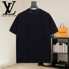 Louis Vuitton black crewneck short-sleeve T-shirt front view, relaxed fit