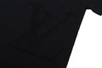 Louis Vuitton black short-sleeve T-shirt with faint diagonal texture