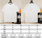 Two white Louis Vuitton crew-neck T-shirts, short sleeves, side by side