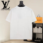 White Louis Vuitton crew-neck T-shirt with short sleeves, back view
