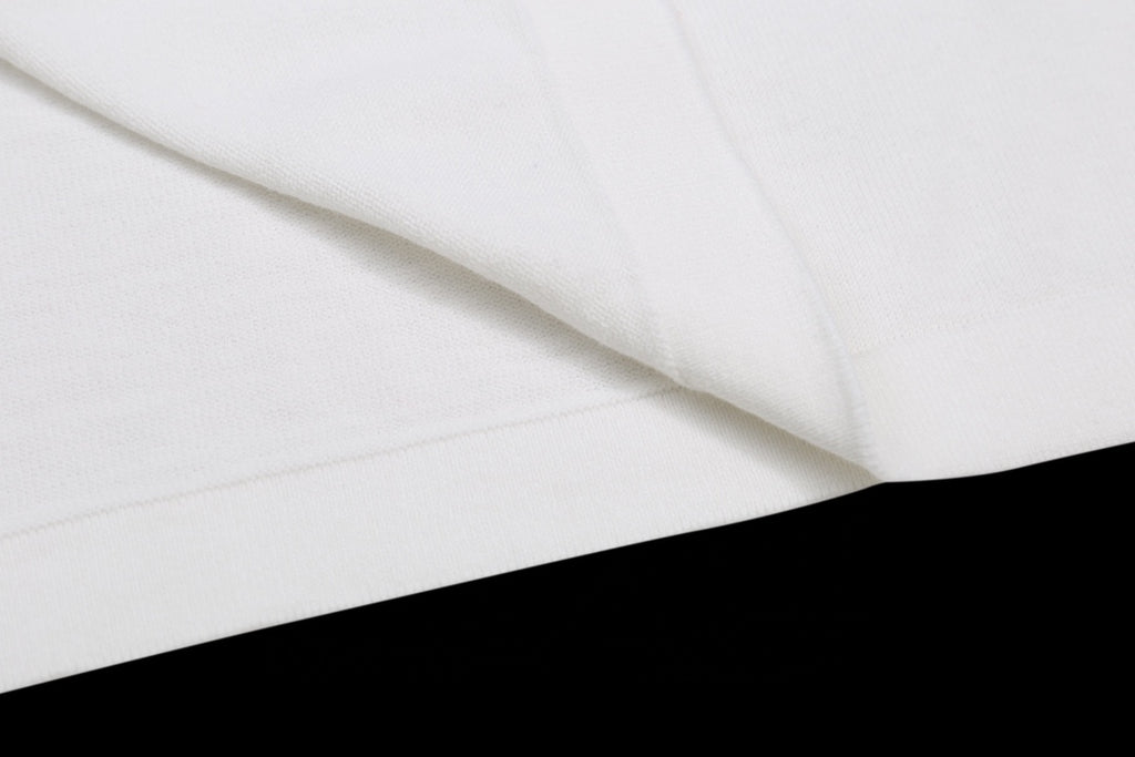 Louis Vuitton white T-shirt fabric close-up with smooth knit texture