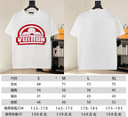 Louis Vuitton T-shirt size chart with S, M, L, and XL measurements