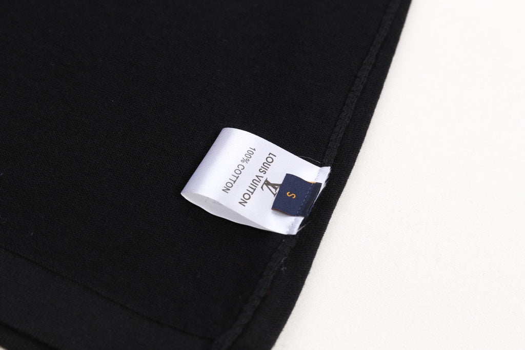 Louis Vuitton black T-shirt fabric tag inside side seam