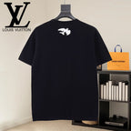 Louis Vuitton black T-shirt with white animal logo on back