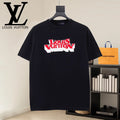 Louis Vuitton black T-shirt with multicolor front logo print