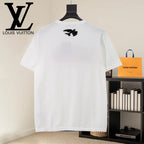 White Louis Vuitton T-shirt with black logo on back