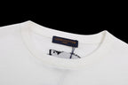 White crewneck T-shirt collar with Louis Vuitton brand label