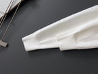 White sweatshirt sleeve cuff with ribbed hem and elastic knitting