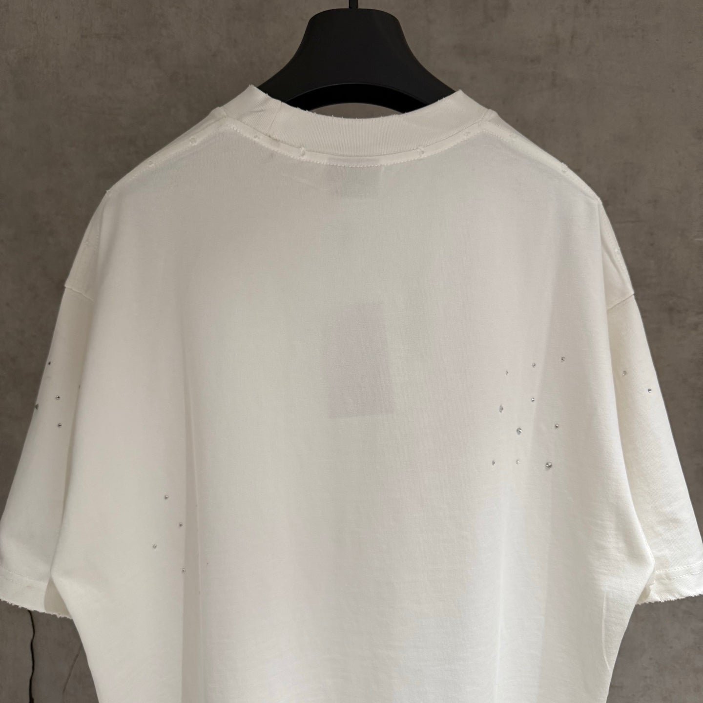 Balenciaga short-sleeve T-shirt in white with small rhinestone specks on back