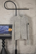 Stone Island textured zip-front jacket, black and white flecked fabric