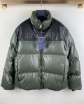 Louis Vuitton two-tone puffer jacket, front zip, monogram panel