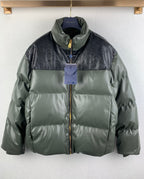 Louis Vuitton two-tone puffer jacket, front zip, monogram panel