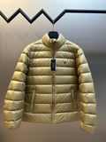 Ralph Lauren down puffer jacket, beige, full-zip front with stand collar