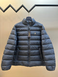 Ralph Lauren puffer jacket, navy blue, full-zip with gold logo on chest
