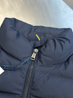 Ralph Lauren puffer jacket collar and zipper, navy blue with inner label