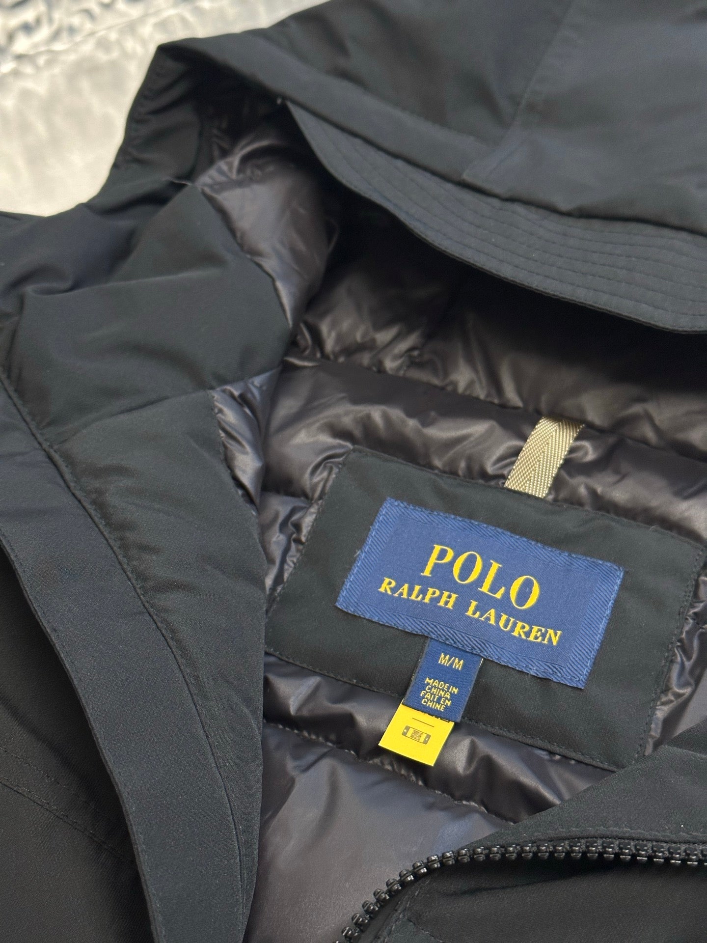 Ralph Lauren hooded jacket interior, Polo Ralph Lauren label on lining