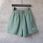 Balenciaga shorts in light teal with elastic waistband and side seams