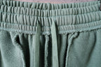 Teal shorts elastic waistband with drawcord ties