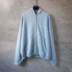 Balenciaga light blue zip-up hoodie with hood and front pockets