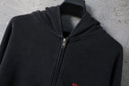 Black Balenciaga zip-up hoodie with hood and visible zipper
