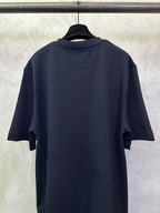 Dark navy crew-neck T-shirt with plain back view