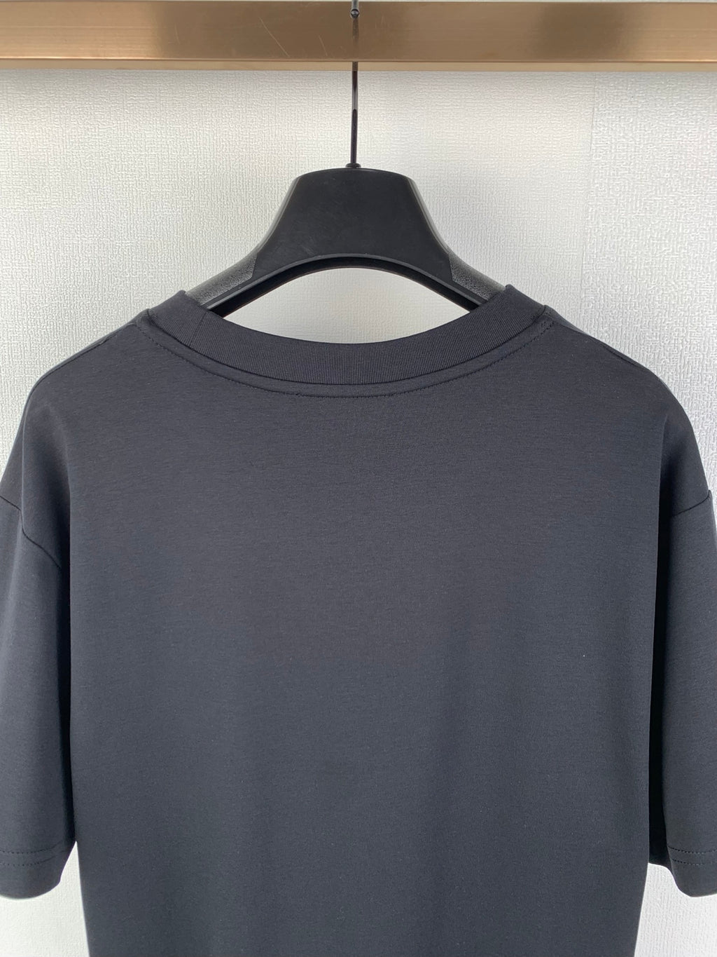 Gucci crewneck T-shirt back view with neckline seam, dark blue