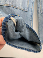 Louis Vuitton light blue denim pant cuff with stitched fold and inner seam