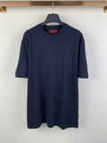 Navy short-sleeve T-shirt with crew neck and Gucci logo at chest