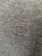 Heather gray Gucci crewneck T-shirt with small embossed GG logo