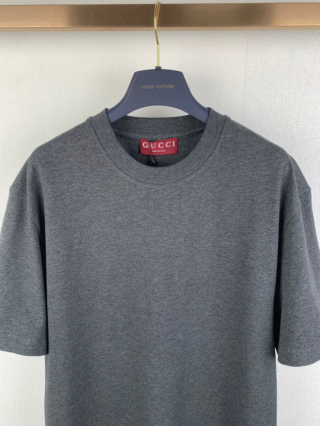 Heather gray short-sleeve crewneck Gucci T-shirt