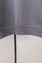 Long knit garment with ribbed hem, dark gray