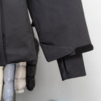 Moncler long puffer jacket cuff with elastic inner trim