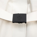 Moncler long coat interior snap cover with Moncler logo