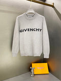 Givenchy knit sweater with ribbed crewneck and bold "GIVENCHY" chest print