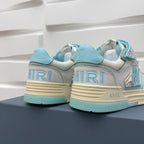 Amiri low-top sneakers heel, white with light blue collar and logo on back