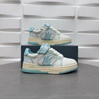 Amiri low-top sneakers, white with light blue accents and off-white sole