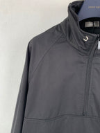 Dark gray Dior zip-up jacket with stand collar and front logo detail