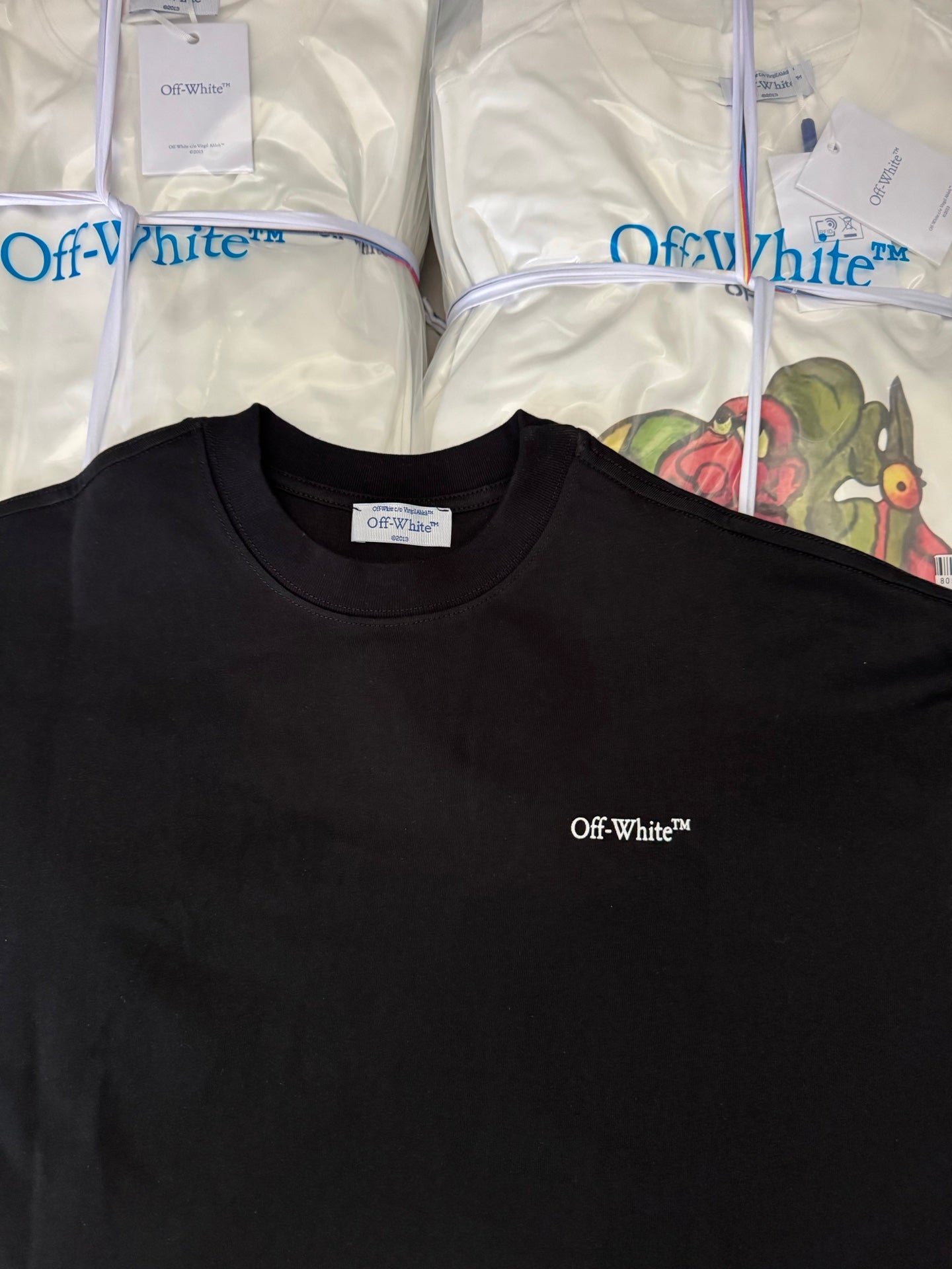 Off-White black T-shirt with small chest wordmark