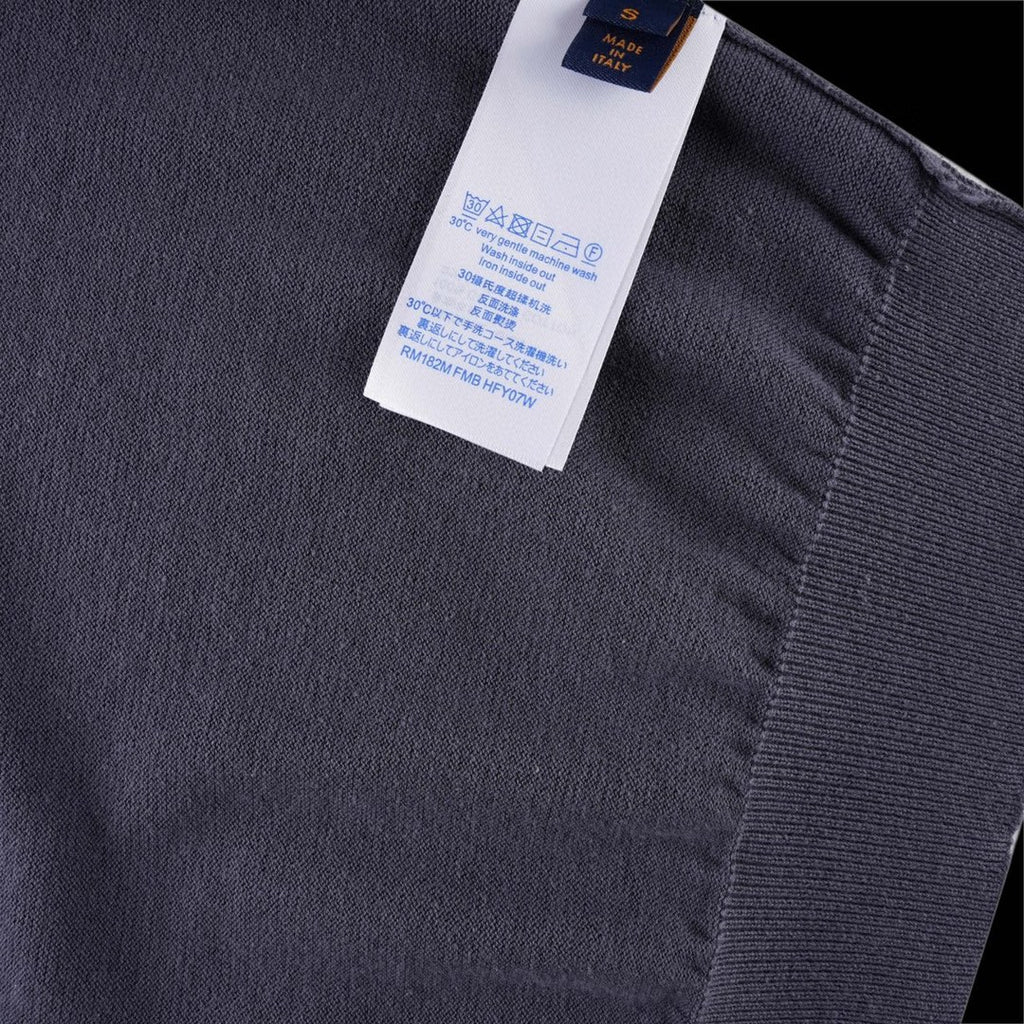 Louis Vuitton dark navy short-sleeve shirt with stitched ribbed cuff and attached size tag