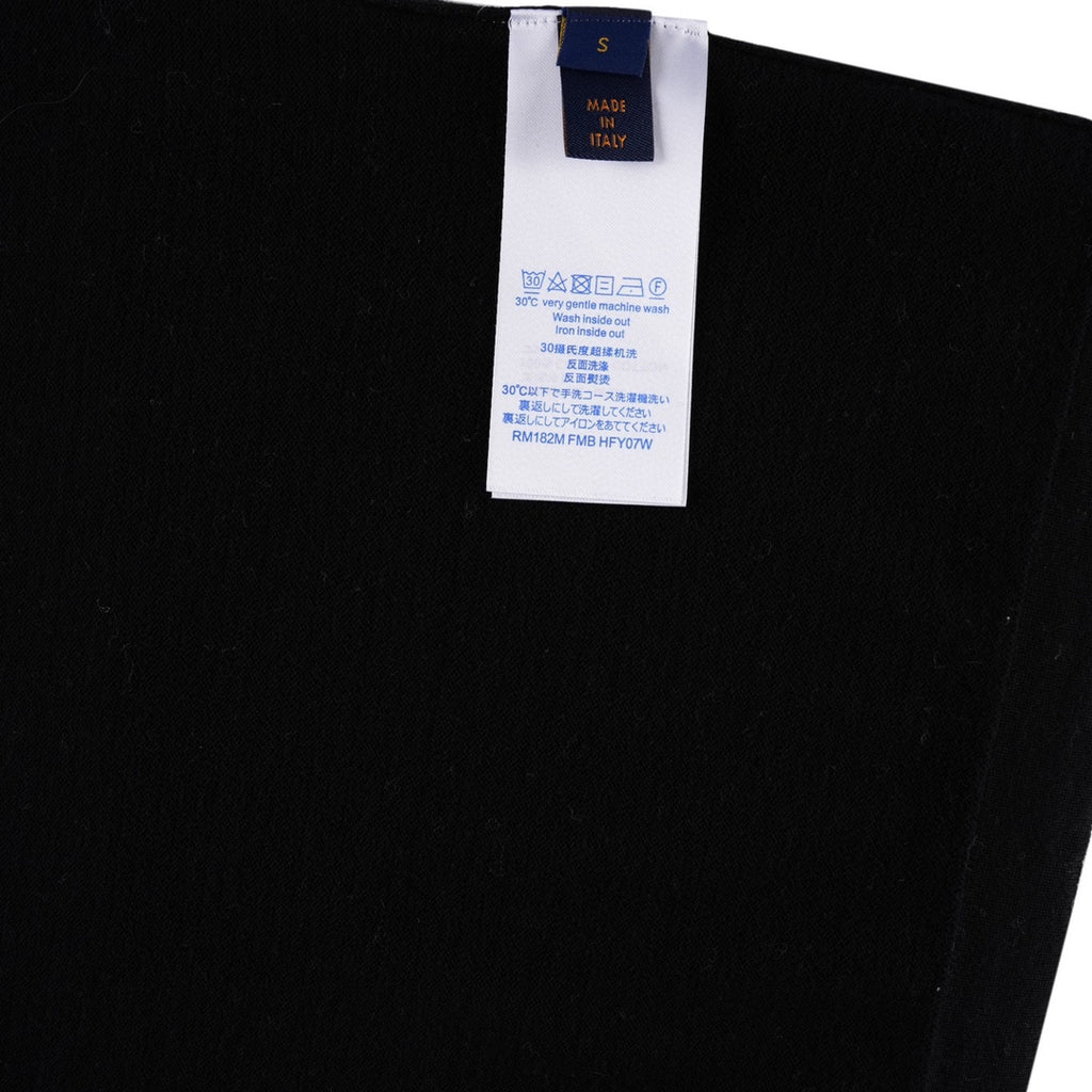 Louis Vuitton black T-shirt with white care label and size tag