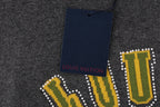 Dark gray T-shirt with rhinestone-style "LUIS VUITTON" and LV paw graphics