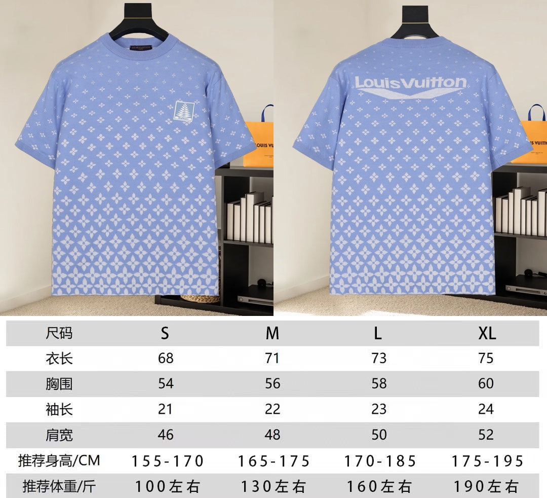 Size chart for short-sleeve shirt showing measurements for S, M, L, and XL