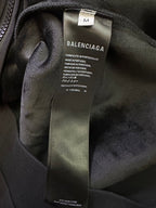 Balenciaga hoodie inner label and size tag on black lining