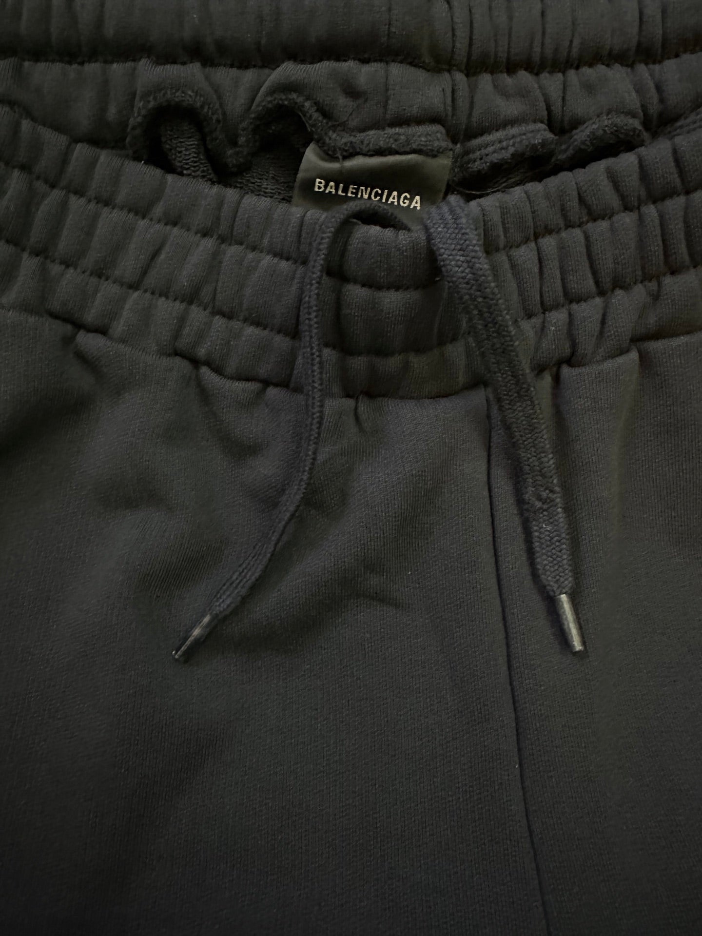 Pants elastic waistband with BALENCIAGA logo patch and drawstring cords