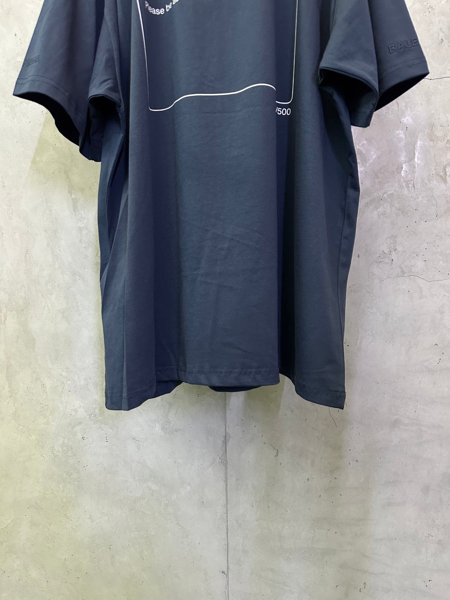 Balenciaga dark blue crewneck T-shirt with partial back line graphic
