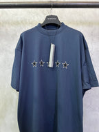 Balenciaga crewneck T-shirt in dark blue with star motif across the chest